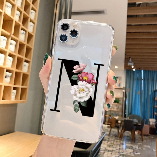 Alphabet Letter Phone Case For iPhone XR 12 11 Pro XS Max X 7 Cases TPU For iPhone 7 6 6S 8 Plus 7Plus SE 2020 Transparent Cover Alphabet Letter Phone Case For iPhone XR 12 11 Pro XS Max X 7 Cases TPU For iPhone 7 6 6S 8 Plus 7Plus SE 2020 Transparent Cover