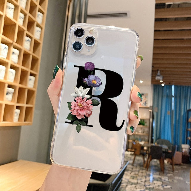 Alphabet Letter Phone Case For iPhone XR 12 11 Pro XS Max X 7 Cases TPU For iPhone 7 6 6S 8 Plus 7Plus SE 2020 Transparent Cover Alphabet Letter Phone Case For iPhone XR 12 11 Pro XS Max X 7 Cases TPU For iPhone 7 6 6S 8 Plus 7Plus SE 2020 Transparent Cover