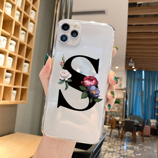 Alphabet Letter Phone Case For iPhone XR 12 11 Pro XS Max X 7 Cases TPU For iPhone 7 6 6S 8 Plus 7Plus SE 2020 Transparent Cover Alphabet Letter Phone Case For iPhone XR 12 11 Pro XS Max X 7 Cases TPU For iPhone 7 6 6S 8 Plus 7Plus SE 2020 Transparent Cover