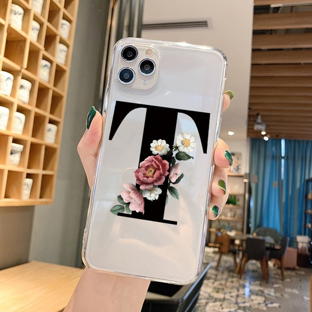 Alphabet Letter Phone Case For iPhone XR 12 11 Pro XS Max X 7 Cases TPU For iPhone 7 6 6S 8 Plus 7Plus SE 2020 Transparent Cover Alphabet Letter Phone Case For iPhone XR 12 11 Pro XS Max X 7 Cases TPU For iPhone 7 6 6S 8 Plus 7Plus SE 2020 Transparent Cover