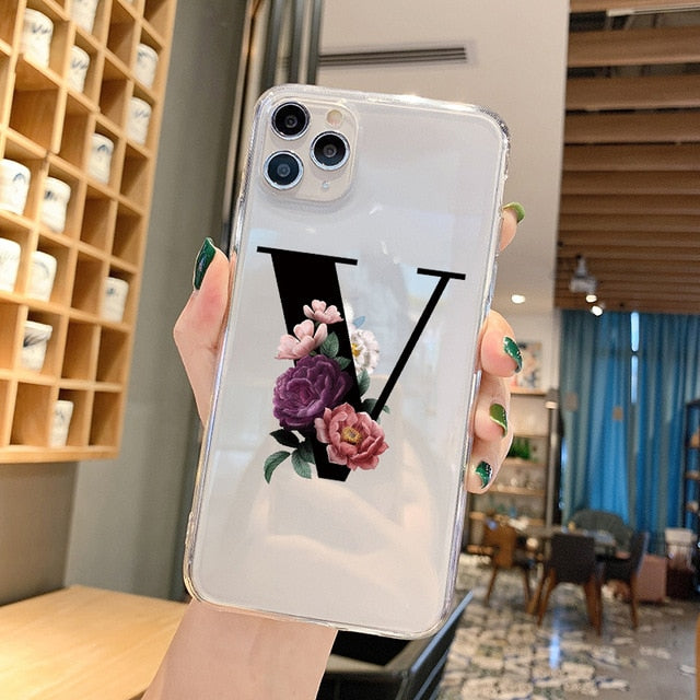 Alphabet Letter Phone Case For iPhone XR 12 11 Pro XS Max X 7 Cases TPU For iPhone 7 6 6S 8 Plus 7Plus SE 2020 Transparent Cover Alphabet Letter Phone Case For iPhone XR 12 11 Pro XS Max X 7 Cases TPU For iPhone 7 6 6S 8 Plus 7Plus SE 2020 Transparent Cover