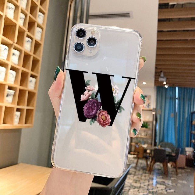 Alphabet Letter Phone Case For iPhone XR 12 11 Pro XS Max X 7 Cases TPU For iPhone 7 6 6S 8 Plus 7Plus SE 2020 Transparent Cover Alphabet Letter Phone Case For iPhone XR 12 11 Pro XS Max X 7 Cases TPU For iPhone 7 6 6S 8 Plus 7Plus SE 2020 Transparent Cover