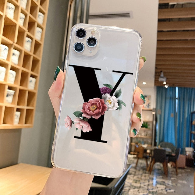 Alphabet Letter Phone Case For iPhone XR 12 11 Pro XS Max X 7 Cases TPU For iPhone 7 6 6S 8 Plus 7Plus SE 2020 Transparent Cover Alphabet Letter Phone Case For iPhone XR 12 11 Pro XS Max X 7 Cases TPU For iPhone 7 6 6S 8 Plus 7Plus SE 2020 Transparent Cover