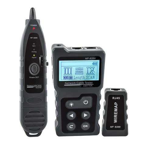 NOYAFA NF-8209 LCD Display Measure Length Lan Cable POE Wire Checker Cat5 Cat6 Lan Test Network Tool Scan Cable Wiremap Tester