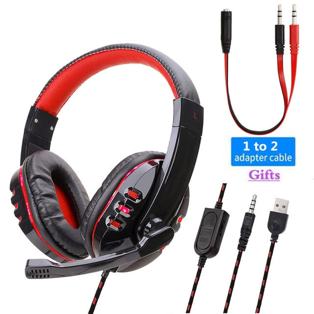 For PS4 Gaming Headset Gamer Wired Headphone with Microphone Music Casque LED Stereo Cascos for New Xbox One Switch Laptop Phone For PS4 Gaming Headset Gamer Wired Headphone with Microphone Music Casque LED Stereo Cascos for New Xbox One Switch Laptop Phone