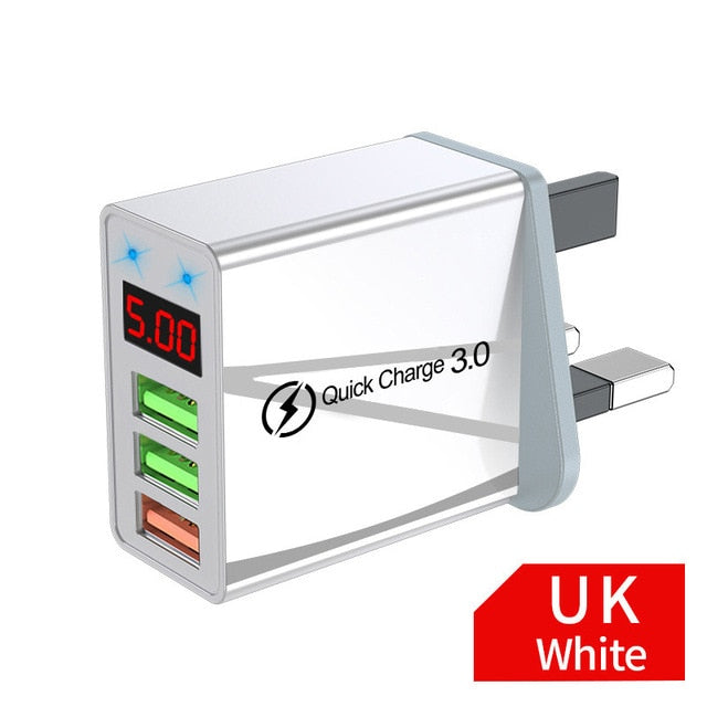 Elough Quick charge 3.0 USB Charger for iPhone 11 7 Xiaomi Samsung Huawei 5V 3A Digital Display Fast Charging Wall Phone Charger Elough Quick charge 3.0 USB Charger for iPhone 11 7 Xiaomi Samsung Huawei 5V 3A Digital Display Fast Charging Wall Phone Charger