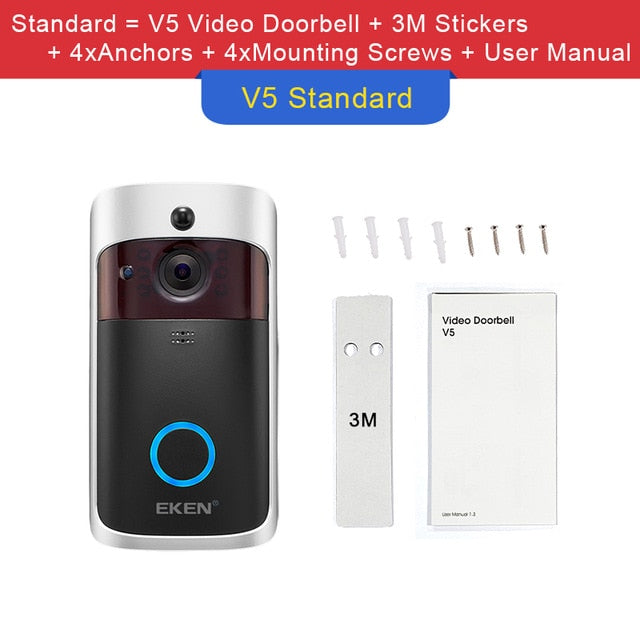 EKEN V5 Smart IP Video Intercom WIFI Video Door Phone Door Bell WIFI Doorbell Camera IR Alarm Wireless Security Camera EKEN V5 Smart IP Video Intercom WIFI Video Door Phone Door Bell WIFI Doorbell Camera IR Alarm Wireless Security Camera