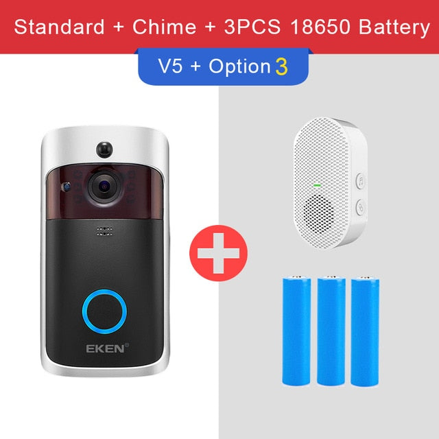 EKEN V5 Smart IP Video Intercom WIFI Video Door Phone Door Bell WIFI Doorbell Camera IR Alarm Wireless Security Camera EKEN V5 Smart IP Video Intercom WIFI Video Door Phone Door Bell WIFI Doorbell Camera IR Alarm Wireless Security Camera