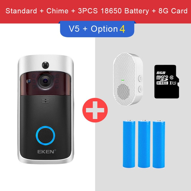 EKEN V5 Smart IP Video Intercom WIFI Video Door Phone Door Bell WIFI Doorbell Camera IR Alarm Wireless Security Camera EKEN V5 Smart IP Video Intercom WIFI Video Door Phone Door Bell WIFI Doorbell Camera IR Alarm Wireless Security Camera