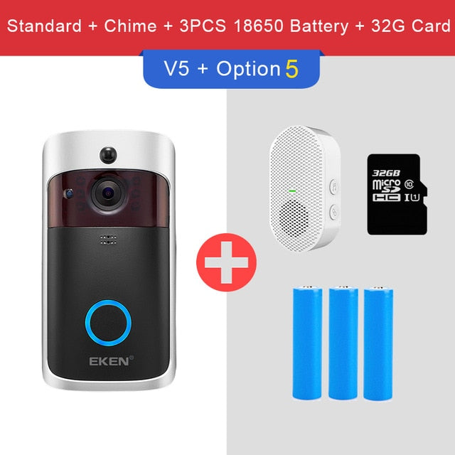 EKEN V5 Smart IP Video Intercom WIFI Video Door Phone Door Bell WIFI Doorbell Camera IR Alarm Wireless Security Camera EKEN V5 Smart IP Video Intercom WIFI Video Door Phone Door Bell WIFI Doorbell Camera IR Alarm Wireless Security Camera