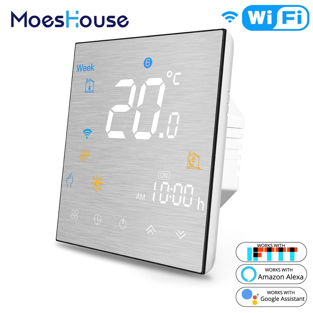 WiFi Smart Thermostat Temperature Controller for Water/Electric floor Heating Water/Gas Boiler Works with Alexa Google Home WiFi Smart Thermostat Temperature Controller for Water/Electric floor Heating Water/Gas Boiler Works with Alexa Google Home