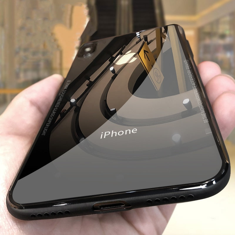 Tempered Glass Case For iPhone 12 12Pro 11 Pro X XR XS Max SE2 High Quality Clear Soft Silicone Glass Cover For iPhone 7 8 Plus Tempered Glass Case For iPhone 12 12Pro 11 Pro X XR XS Max SE2 High Quality Clear Soft Silicone Glass Cover For iPhone 7 8 Plus