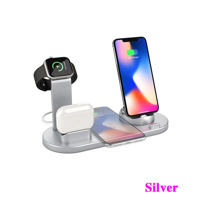 10W Qi Wireless Charger Dock Station 4 in 1 Wireless Charging Wireless Chargers Phone Carregadores Sem Fio Cargador Inalambrico 10W Qi Wireless Charger Dock Station 4 in 1 Wireless Charging Wireless Chargers Phone Carregadores Sem Fio Cargador Inalambrico