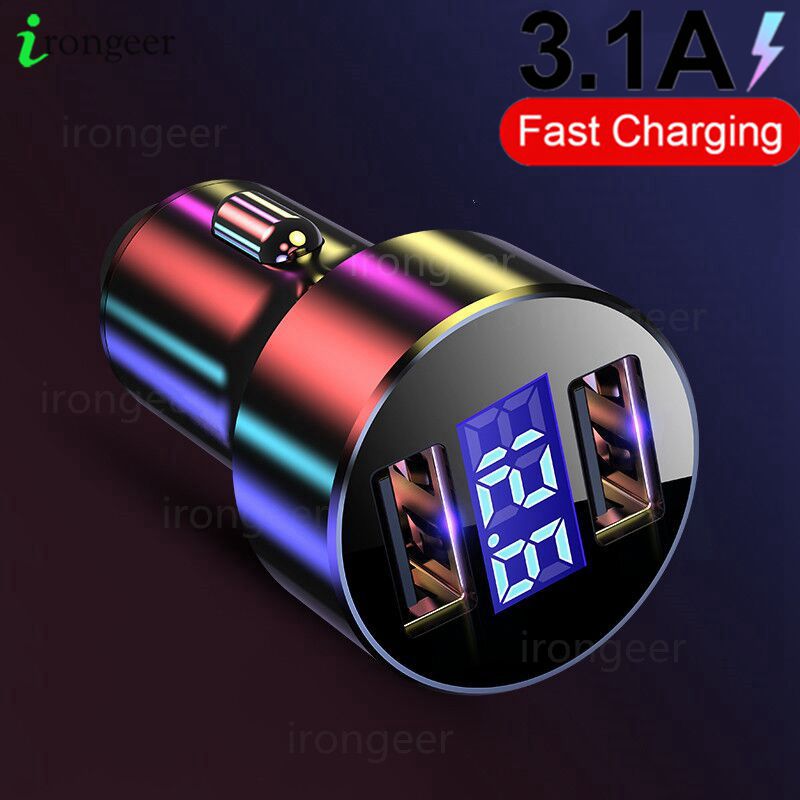 3.1A LED Display USB Phone Charger Car-Charger for Xiaomi Samsung For iPhone 11 Pro 7 8 Plus Mobile Phone Adapter Car Charger 3.1A LED Display USB Phone Charger Car-Charger for Xiaomi Samsung For iPhone 11 Pro 7 8 Plus Mobile Phone Adapter Car Charger