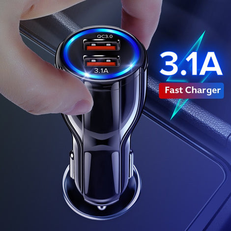 USB Car Charger 3.1A Fast Charging Mobile Phone Accessories For Samsung Huawei Xiaomi Redmi Note 8/9 Pro USB-Car-Charger Adapter