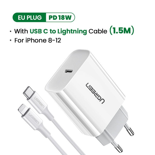 Ugreen Quick Charge 4.0 3.0 QC PD Charger 20W QC4.0 QC3.0 USB Type C Fast Charger for iPhone 12 X Xs 8 Xiaomi Phone PD Charger Ugreen Quick Charge 4.0 3.0 QC PD Charger 20W QC4.0 QC3.0 USB Type C Fast Charger for iPhone 12 X Xs 8 Xiaomi Phone PD Charger