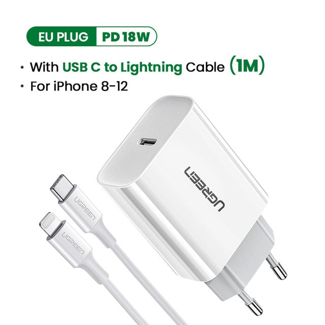 Ugreen Quick Charge 4.0 3.0 QC PD Charger 20W QC4.0 QC3.0 USB Type C Fast Charger for iPhone 12 X Xs 8 Xiaomi Phone PD Charger Ugreen Quick Charge 4.0 3.0 QC PD Charger 20W QC4.0 QC3.0 USB Type C Fast Charger for iPhone 12 X Xs 8 Xiaomi Phone PD Charger