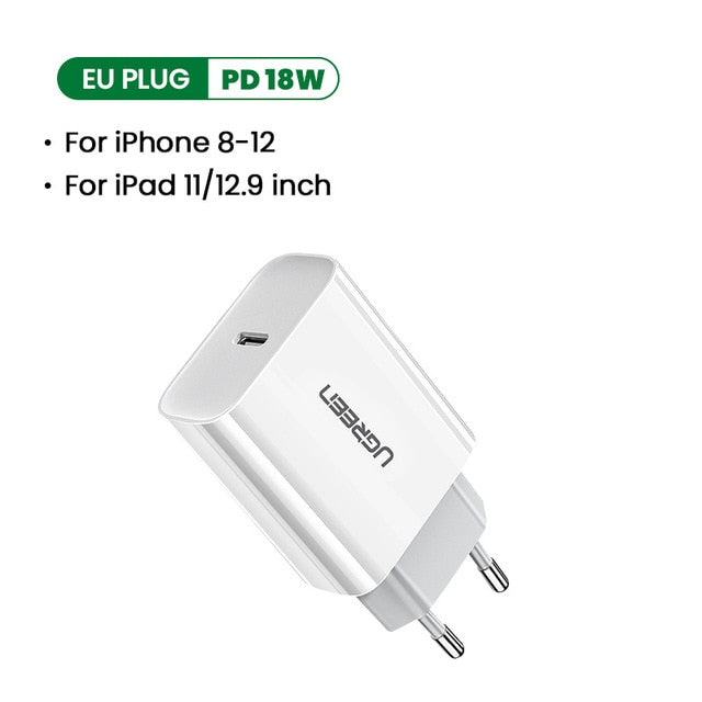 Ugreen Quick Charge 4.0 3.0 QC PD Charger 20W QC4.0 QC3.0 USB Type C Fast Charger for iPhone 12 X Xs 8 Xiaomi Phone PD Charger Ugreen Quick Charge 4.0 3.0 QC PD Charger 20W QC4.0 QC3.0 USB Type C Fast Charger for iPhone 12 X Xs 8 Xiaomi Phone PD Charger