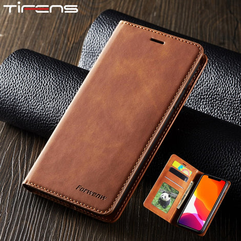 Magnetic Leather Case For iPhone 12 Mini 11 Pro XS Max XR 7 8 6 6s Plus 5s SE Luxury Wallet Flip Cards Holder Stand Phone Cover