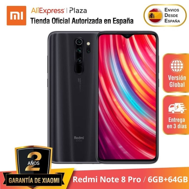 Xiaomi Redmi Note 8 Pro (64GB /128GB ROM con 6GB RAM Cámara de 64MP Android Nuevo Móvil) [Teléfono Móvil Versión Global para Esp Xiaomi Redmi Note 8 Pro (64GB /128GB ROM con 6GB RAM Cámara de 64MP Android Nuevo Móvil) [Teléfono Móvil Versión Global para Esp
