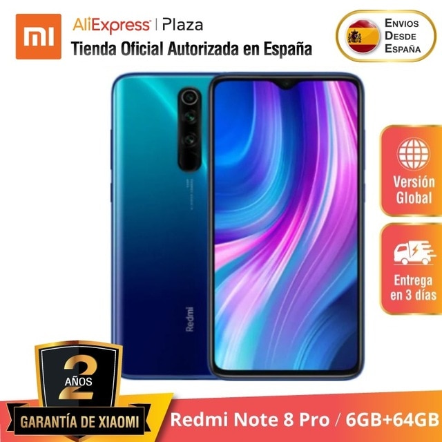 Xiaomi Redmi Note 8 Pro (64GB /128GB ROM con 6GB RAM Cámara de 64MP Android Nuevo Móvil) [Teléfono Móvil Versión Global para Esp Xiaomi Redmi Note 8 Pro (64GB /128GB ROM con 6GB RAM Cámara de 64MP Android Nuevo Móvil) [Teléfono Móvil Versión Global para Esp