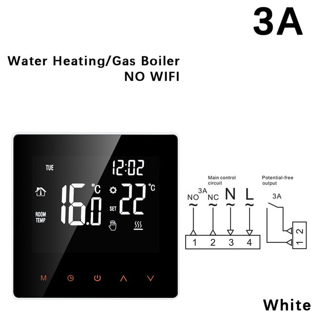 3A/16A WiFi Smart Thermostat LCD Display Touch Screen for Electric Floor Heating Water/Gas Boiler Temperature Remote Controller 3A/16A WiFi Smart Thermostat LCD Display Touch Screen for Electric Floor Heating Water/Gas Boiler Temperature Remote Controller