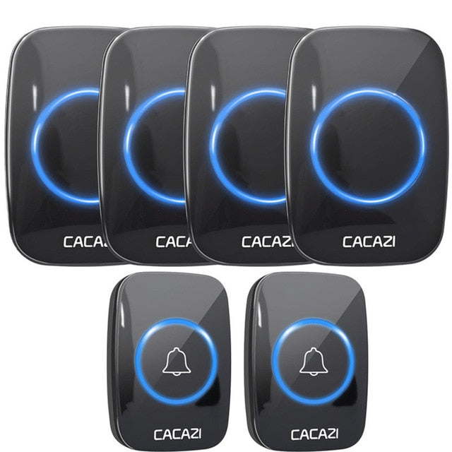 CACAZI 60 Chime 110DB 300M Wireless Doorbell Waterproof Remote EU AU UK US Plug Smart Door Bell Battery 1 Button 1 2 3 Receiver CACAZI 60 Chime 110DB 300M Wireless Doorbell Waterproof Remote EU AU UK US Plug Smart Door Bell Battery 1 Button 1 2 3 Receiver