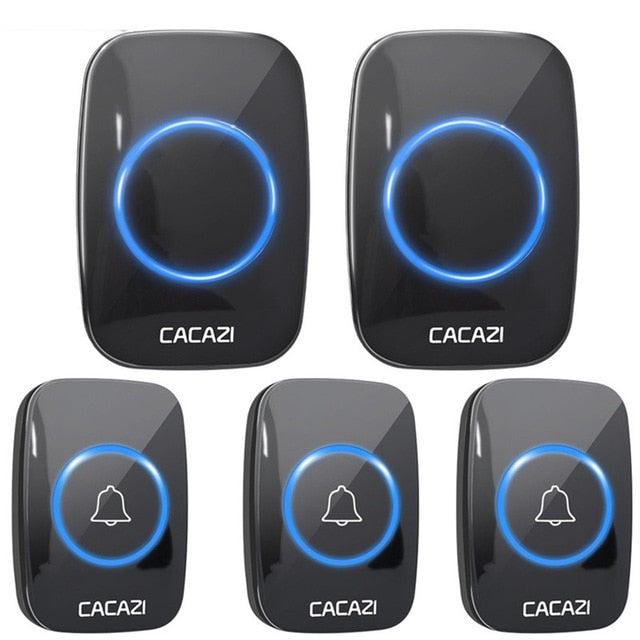 CACAZI 60 Chime 110DB 300M Wireless Doorbell Waterproof Remote EU AU UK US Plug Smart Door Bell Battery 1 Button 1 2 3 Receiver CACAZI 60 Chime 110DB 300M Wireless Doorbell Waterproof Remote EU AU UK US Plug Smart Door Bell Battery 1 Button 1 2 3 Receiver