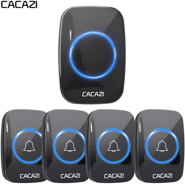 CACAZI 60 Chime 110DB 300M Wireless Doorbell Waterproof Remote EU AU UK US Plug Smart Door Bell Battery 1 Button 1 2 3 Receiver CACAZI 60 Chime 110DB 300M Wireless Doorbell Waterproof Remote EU AU UK US Plug Smart Door Bell Battery 1 Button 1 2 3 Receiver