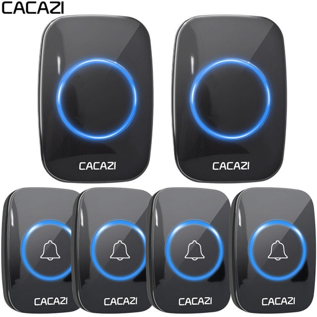 CACAZI 60 Chime 110DB 300M Wireless Doorbell Waterproof Remote EU AU UK US Plug Smart Door Bell Battery 1 Button 1 2 3 Receiver CACAZI 60 Chime 110DB 300M Wireless Doorbell Waterproof Remote EU AU UK US Plug Smart Door Bell Battery 1 Button 1 2 3 Receiver