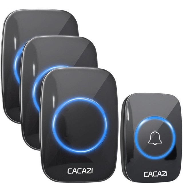 CACAZI 60 Chime 110DB 300M Wireless Doorbell Waterproof Remote EU AU UK US Plug Smart Door Bell Battery 1 Button 1 2 3 Receiver CACAZI 60 Chime 110DB 300M Wireless Doorbell Waterproof Remote EU AU UK US Plug Smart Door Bell Battery 1 Button 1 2 3 Receiver