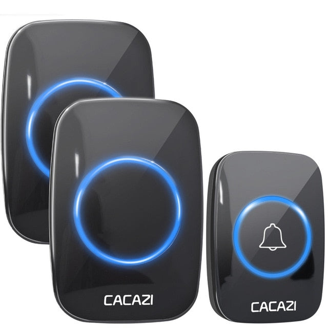 CACAZI 60 Chime 110DB 300M Wireless Doorbell Waterproof Remote EU AU UK US Plug Smart Door Bell Battery 1 Button 1 2 3 Receiver CACAZI 60 Chime 110DB 300M Wireless Doorbell Waterproof Remote EU AU UK US Plug Smart Door Bell Battery 1 Button 1 2 3 Receiver