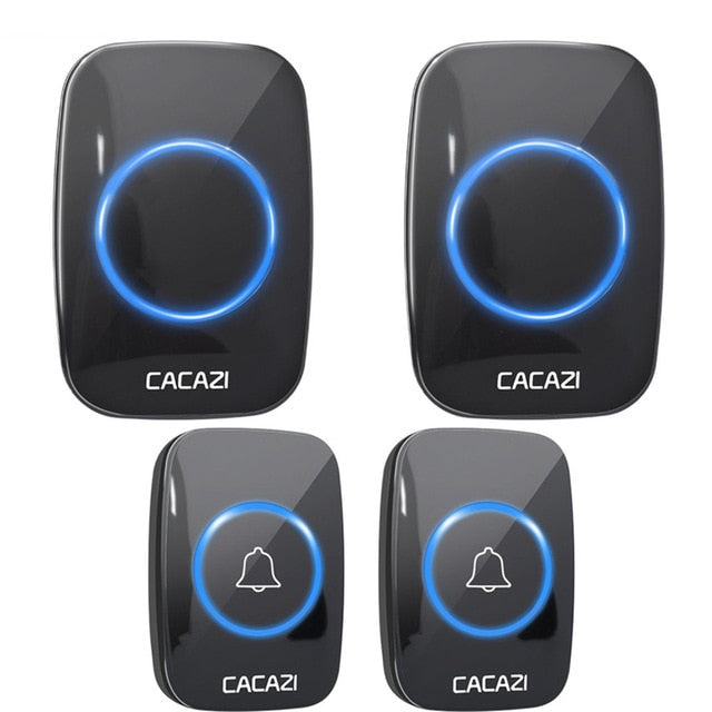 CACAZI 60 Chime 110DB 300M Wireless Doorbell Waterproof Remote EU AU UK US Plug Smart Door Bell Battery 1 Button 1 2 3 Receiver CACAZI 60 Chime 110DB 300M Wireless Doorbell Waterproof Remote EU AU UK US Plug Smart Door Bell Battery 1 Button 1 2 3 Receiver