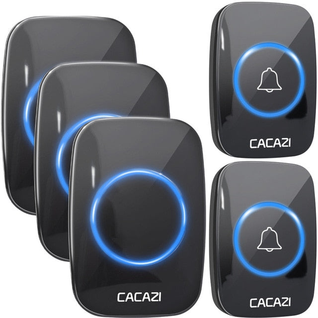 CACAZI 60 Chime 110DB 300M Wireless Doorbell Waterproof Remote EU AU UK US Plug Smart Door Bell Battery 1 Button 1 2 3 Receiver CACAZI 60 Chime 110DB 300M Wireless Doorbell Waterproof Remote EU AU UK US Plug Smart Door Bell Battery 1 Button 1 2 3 Receiver