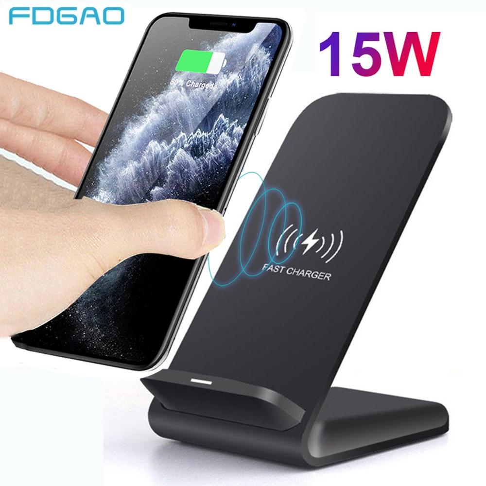 15W Qi Wireless Charger Stand For iPhone 12 Mini 11 Pro XS MAX XR X 8 Samsung S20 S10 Fast Charging Dock Station Phone Charger 15W Qi Wireless Charger Stand For iPhone 12 Mini 11 Pro XS MAX XR X 8 Samsung S20 S10 Fast Charging Dock Station Phone Charger