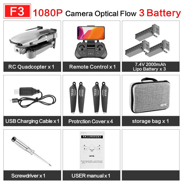 F3 drone GPS 4K 5G WiFi live video FPV quadrotor flight 25 minutes rc distance 500m drone Profesional HD wide-an dual camera F3 drone GPS 4K 5G WiFi live video FPV quadrotor flight 25 minutes rc distance 500m drone Profesional HD wide-an dual camera
