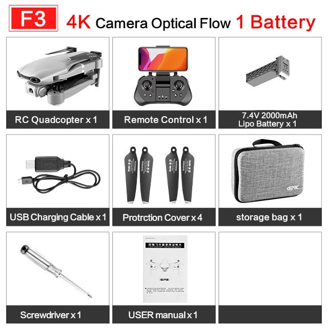 F3 drone GPS 4K 5G WiFi live video FPV quadrotor flight 25 minutes rc distance 500m drone Profesional HD wide-an dual camera F3 drone GPS 4K 5G WiFi live video FPV quadrotor flight 25 minutes rc distance 500m drone Profesional HD wide-an dual camera