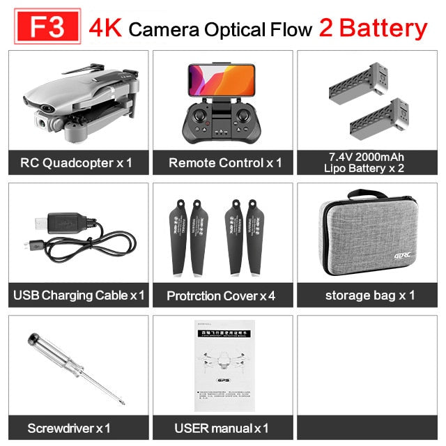 F3 drone GPS 4K 5G WiFi live video FPV quadrotor flight 25 minutes rc distance 500m drone Profesional HD wide-an dual camera F3 drone GPS 4K 5G WiFi live video FPV quadrotor flight 25 minutes rc distance 500m drone Profesional HD wide-an dual camera
