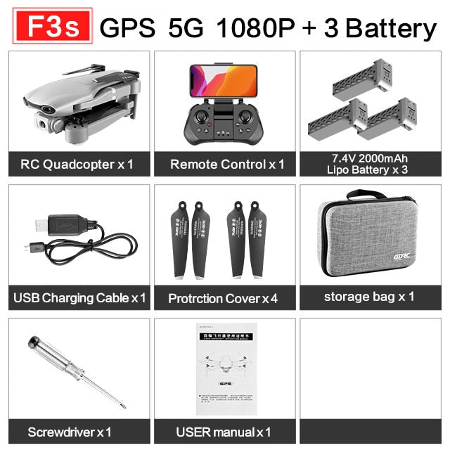 F3 drone GPS 4K 5G WiFi live video FPV quadrotor flight 25 minutes rc distance 500m drone Profesional HD wide-an dual camera F3 drone GPS 4K 5G WiFi live video FPV quadrotor flight 25 minutes rc distance 500m drone Profesional HD wide-an dual camera