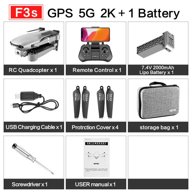 F3 drone GPS 4K 5G WiFi live video FPV quadrotor flight 25 minutes rc distance 500m drone Profesional HD wide-an dual camera F3 drone GPS 4K 5G WiFi live video FPV quadrotor flight 25 minutes rc distance 500m drone Profesional HD wide-an dual camera