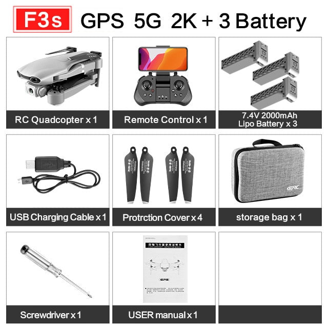 F3 drone GPS 4K 5G WiFi live video FPV quadrotor flight 25 minutes rc distance 500m drone Profesional HD wide-an dual camera F3 drone GPS 4K 5G WiFi live video FPV quadrotor flight 25 minutes rc distance 500m drone Profesional HD wide-an dual camera