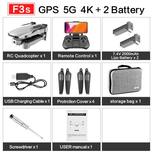 F3 drone GPS 4K 5G WiFi live video FPV quadrotor flight 25 minutes rc distance 500m drone Profesional HD wide-an dual camera F3 drone GPS 4K 5G WiFi live video FPV quadrotor flight 25 minutes rc distance 500m drone Profesional HD wide-an dual camera