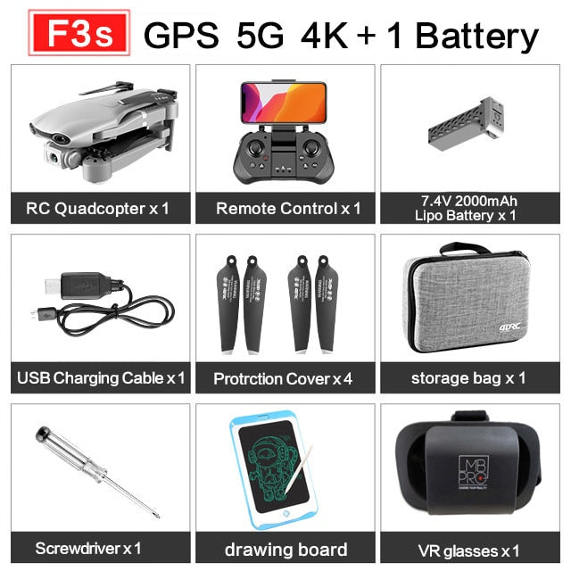 F3 drone GPS 4K 5G WiFi live video FPV quadrotor flight 25 minutes rc distance 500m drone Profesional HD wide-an dual camera F3 drone GPS 4K 5G WiFi live video FPV quadrotor flight 25 minutes rc distance 500m drone Profesional HD wide-an dual camera