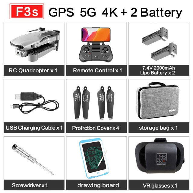 F3 drone GPS 4K 5G WiFi live video FPV quadrotor flight 25 minutes rc distance 500m drone Profesional HD wide-an dual camera F3 drone GPS 4K 5G WiFi live video FPV quadrotor flight 25 minutes rc distance 500m drone Profesional HD wide-an dual camera