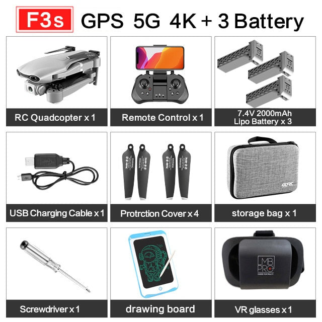 F3 drone GPS 4K 5G WiFi live video FPV quadrotor flight 25 minutes rc distance 500m drone Profesional HD wide-an dual camera F3 drone GPS 4K 5G WiFi live video FPV quadrotor flight 25 minutes rc distance 500m drone Profesional HD wide-an dual camera