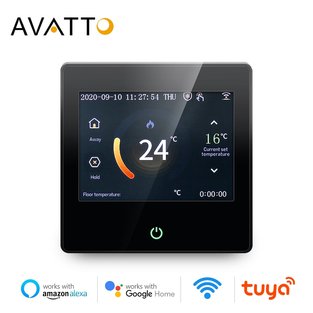 AVATTO WiFi Smart Thermostat Heating Temperature Controller with Celsius/Fahrenheit LED Touch Screen Work with Alexa Google Home AVATTO WiFi Smart Thermostat Heating Temperature Controller with Celsius/Fahrenheit LED Touch Screen Work with Alexa Google Home