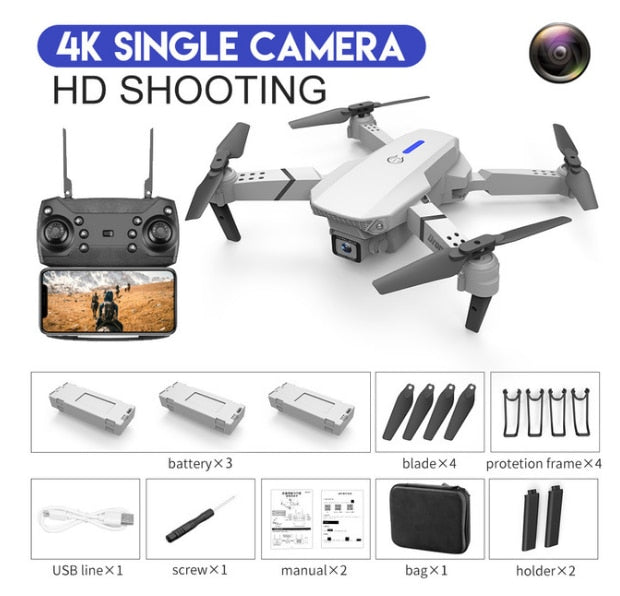 LSRC 2020 New Quadcopter Drone E525 HD 4K 1080P Camera and WiFi FPV HeightKeeping RC Foldable Quadcopter Dron Toy Gift LSRC 2020 New Quadcopter Drone E525 HD 4K 1080P Camera and WiFi FPV HeightKeeping RC Foldable Quadcopter Dron Toy Gift