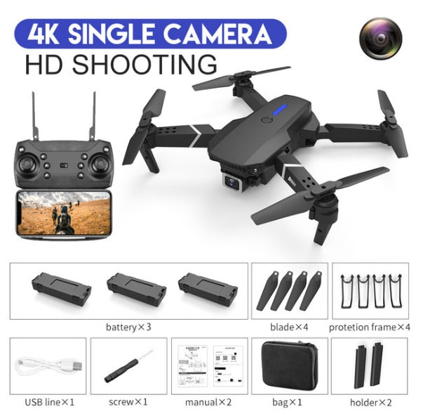LSRC 2020 New Quadcopter Drone E525 HD 4K 1080P Camera and WiFi FPV HeightKeeping RC Foldable Quadcopter Dron Toy Gift LSRC 2020 New Quadcopter Drone E525 HD 4K 1080P Camera and WiFi FPV HeightKeeping RC Foldable Quadcopter Dron Toy Gift