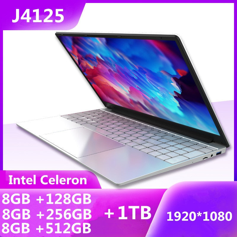 15.6 inch Student Laptop DDR4 8GB RAM Intel Celeron J4125 Windows 10 Pro Computer Bluetooth 4.0 2.4G + 5G Dual WIFI note book 15.6 inch Student Laptop DDR4 8GB RAM Intel Celeron J4125 Windows 10 Pro Computer Bluetooth 4.0 2.4G + 5G Dual WIFI note book