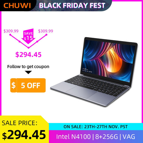 CHUWI HeroBook Pro 14.1 inch 1920*1080 IPS Screen Intel Celeron N4000 Processor DDR4 8GB 256GB SSD Windows 10 Laptop
